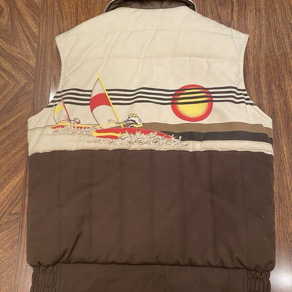 Brown and Beige Vest with Nautical Design - Picture 7 of 8